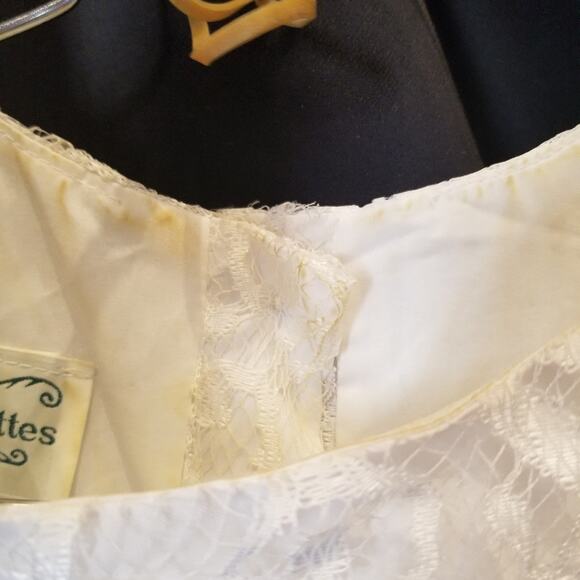 Vintage 80's White Algo Ettes 2 Piece Dress Short Sleeve Round Neck Women Size 9 - Picture 16 of 16